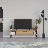 Ada Modern TV Stand Multimedia Centre With Storage Cabinet 188cm - TV Stand - Decortie - Light Mocha,White -